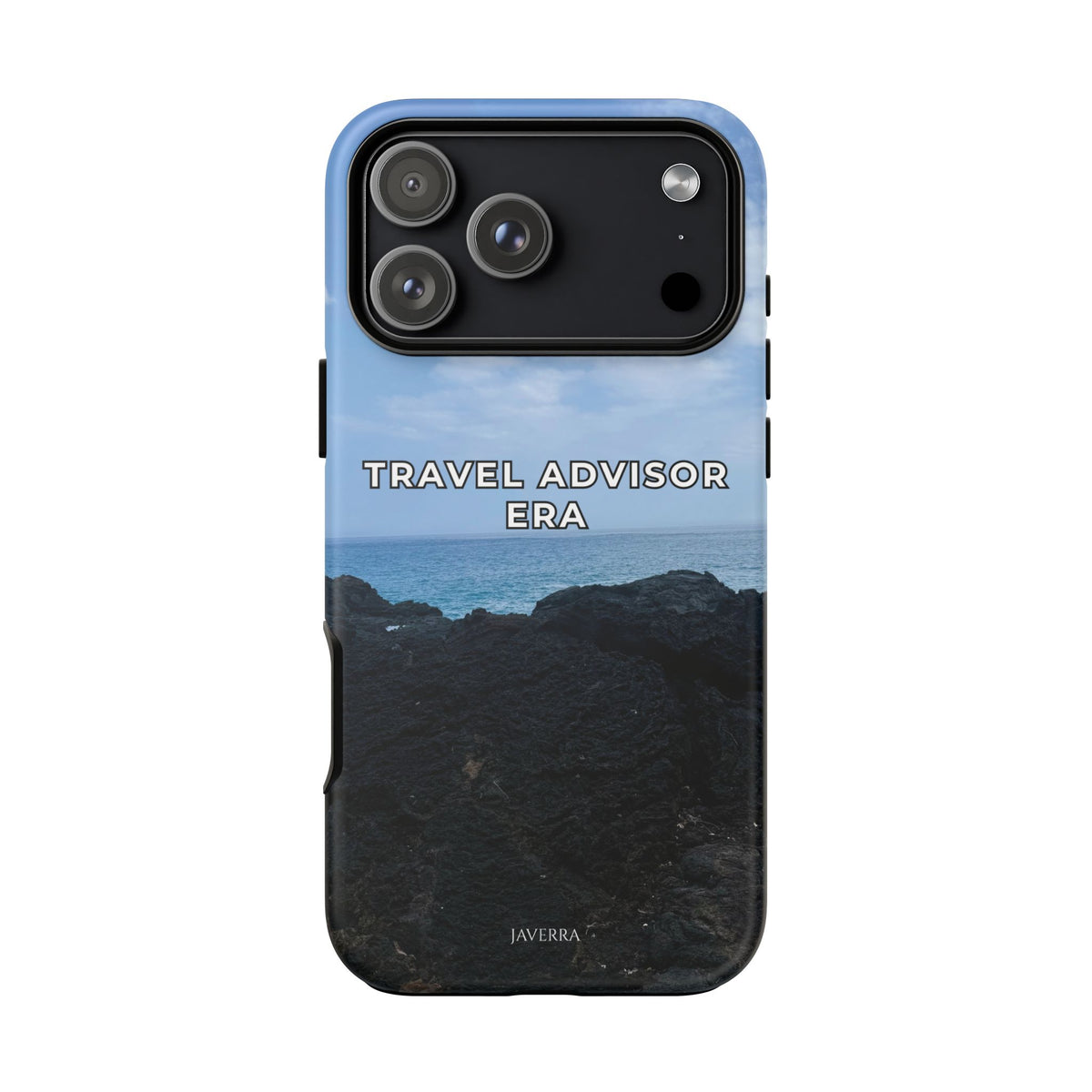Travel Advisor Black  Lava Rock With Ocean View Tough Phone Case | Travel Agent Gift | Vacation Planner Phone Case | Travel Industry Accessory