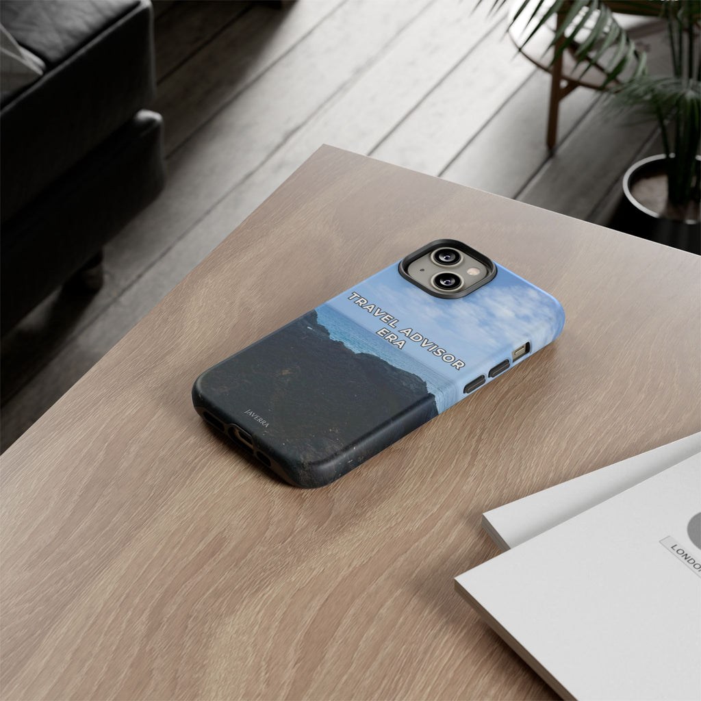 Travel Advisor Black  Lava Rock With Ocean View Tough Phone Case | Travel Agent Gift | Vacation Planner Phone Case | Travel Industry Accessory