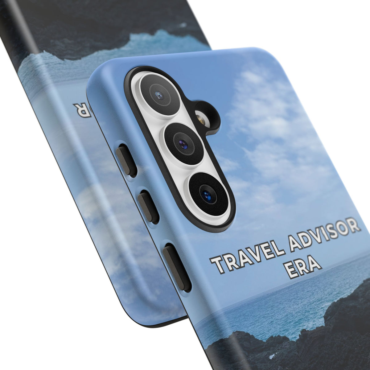 Travel Advisor Black  Lava Rock With Ocean View Tough Phone Case | Travel Agent Gift | Vacation Planner Phone Case | Travel Industry Accessory