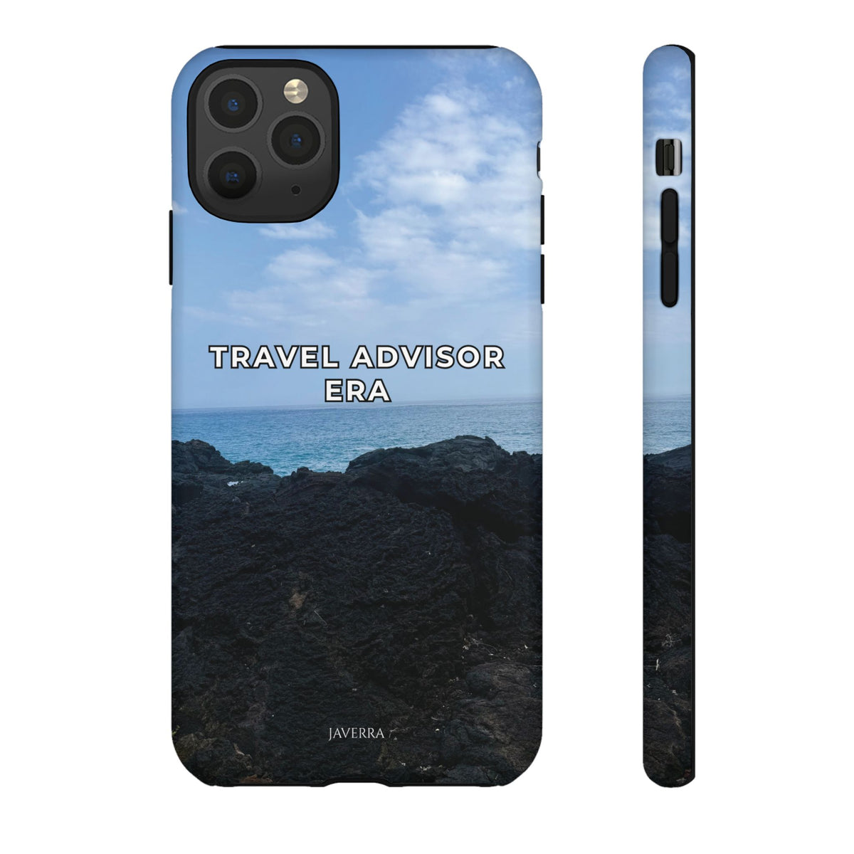 Travel Advisor Black  Lava Rock With Ocean View Tough Phone Case | Travel Agent Gift | Vacation Planner Phone Case | Travel Industry Accessory