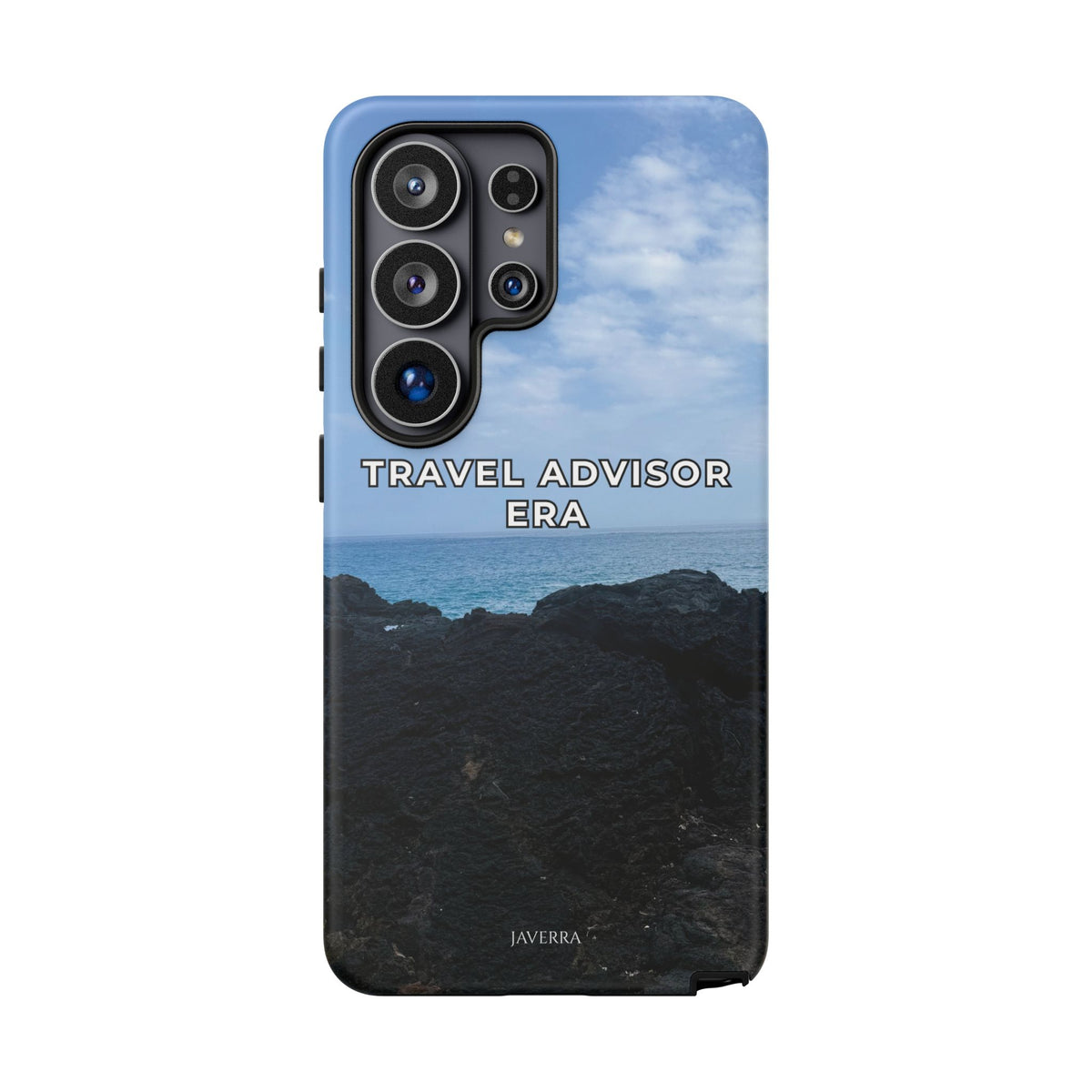 Travel Advisor Black  Lava Rock With Ocean View Tough Phone Case | Travel Agent Gift | Vacation Planner Phone Case | Travel Industry Accessory