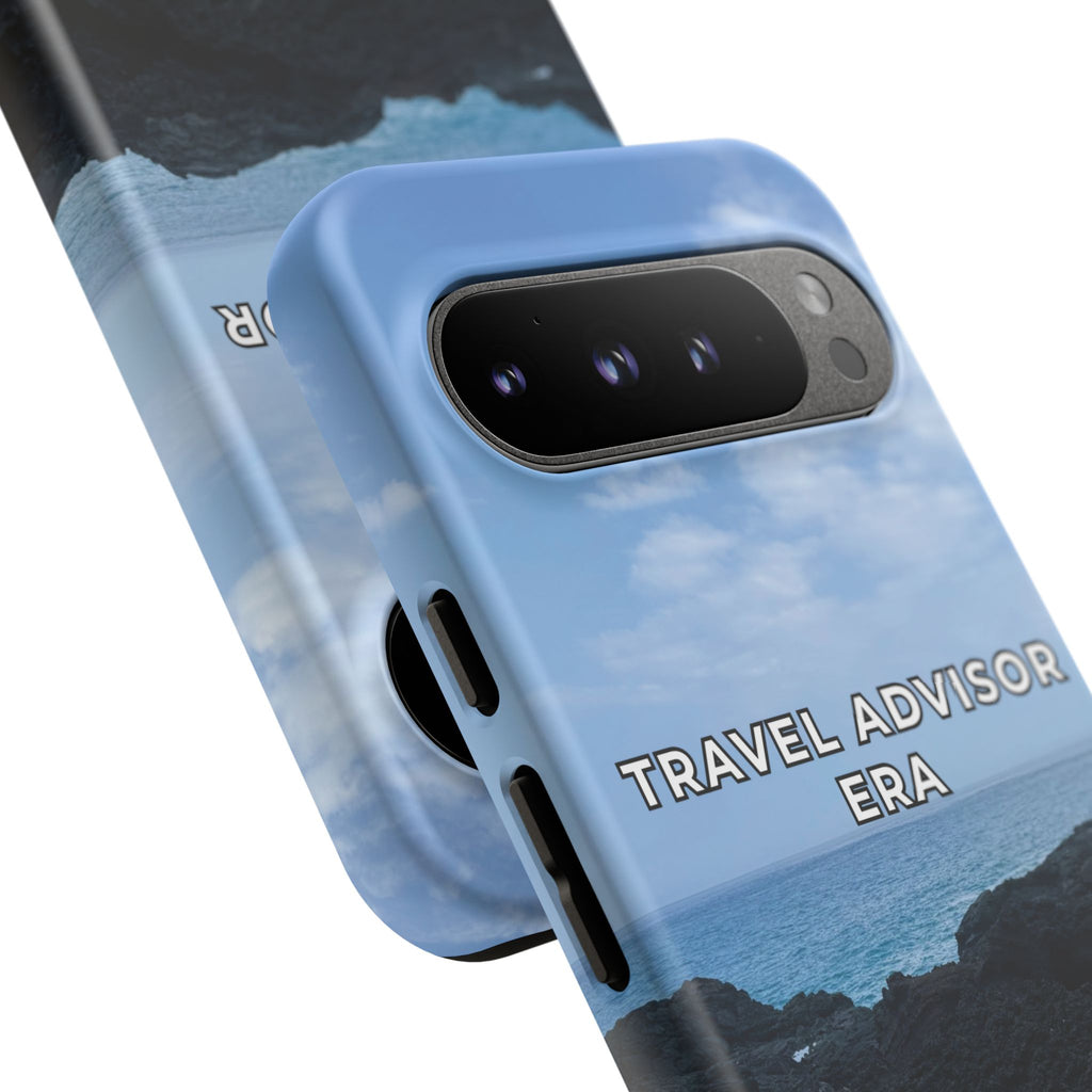 Travel Advisor Black  Lava Rock With Ocean View Tough Phone Case | Travel Agent Gift | Vacation Planner Phone Case | Travel Industry Accessory