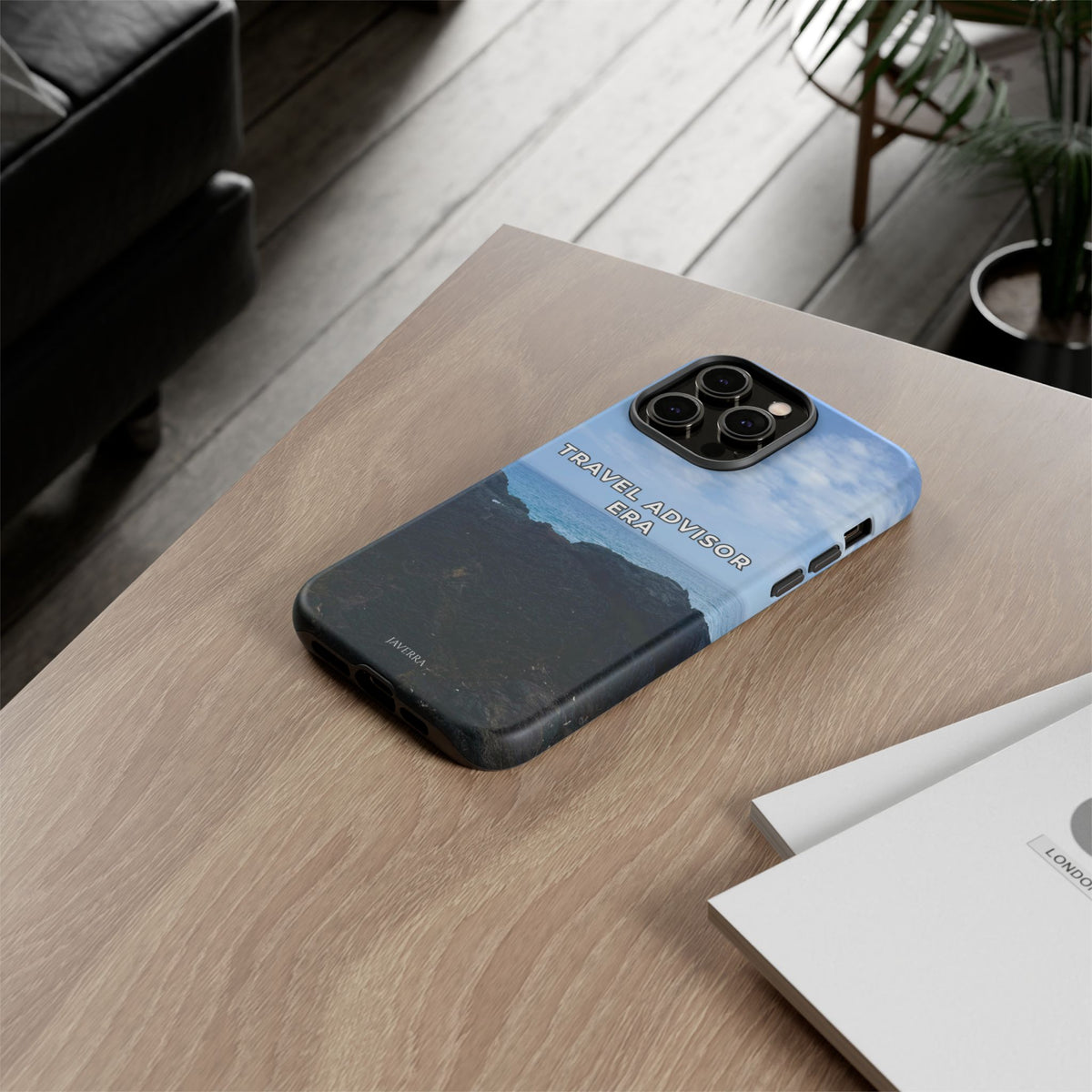 Travel Advisor Black  Lava Rock With Ocean View Tough Phone Case | Travel Agent Gift | Vacation Planner Phone Case | Travel Industry Accessory