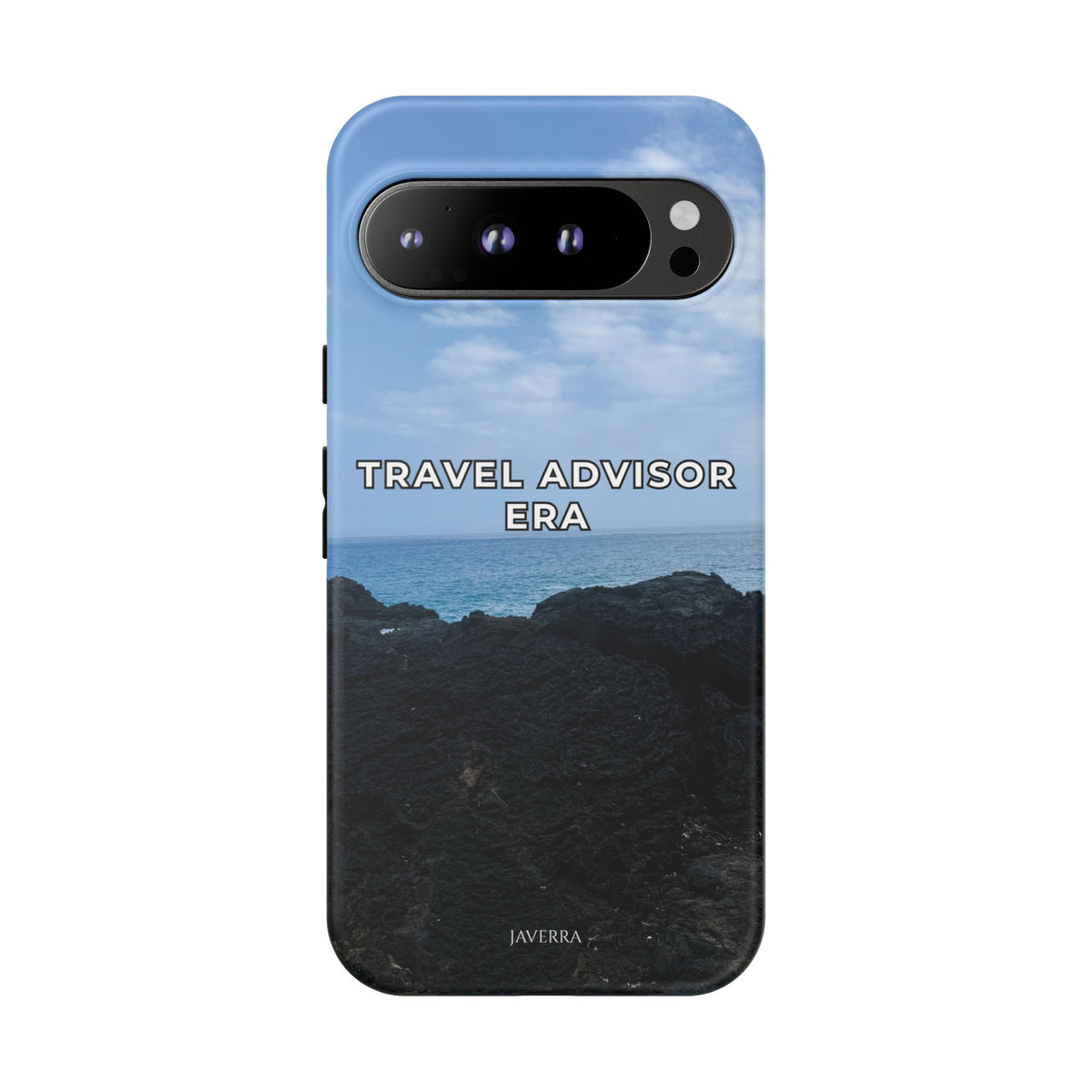 Travel Advisor Black  Lava Rock With Ocean View Tough Phone Case | Travel Agent Gift | Vacation Planner Phone Case | Travel Industry Accessory