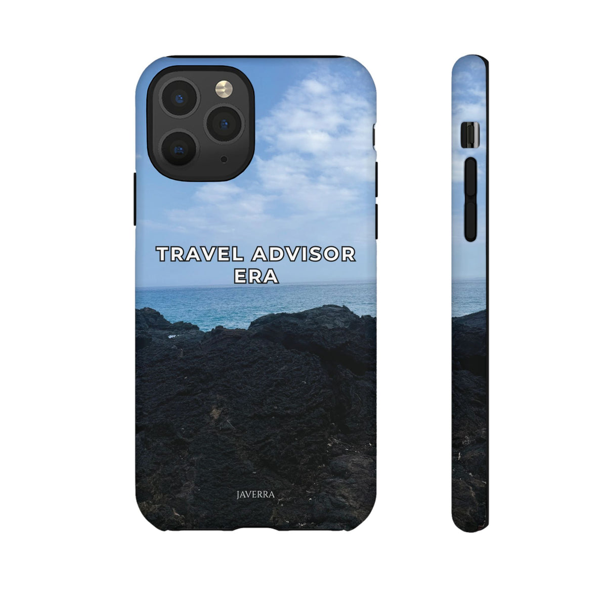 Travel Advisor Black  Lava Rock With Ocean View Tough Phone Case | Travel Agent Gift | Vacation Planner Phone Case | Travel Industry Accessory