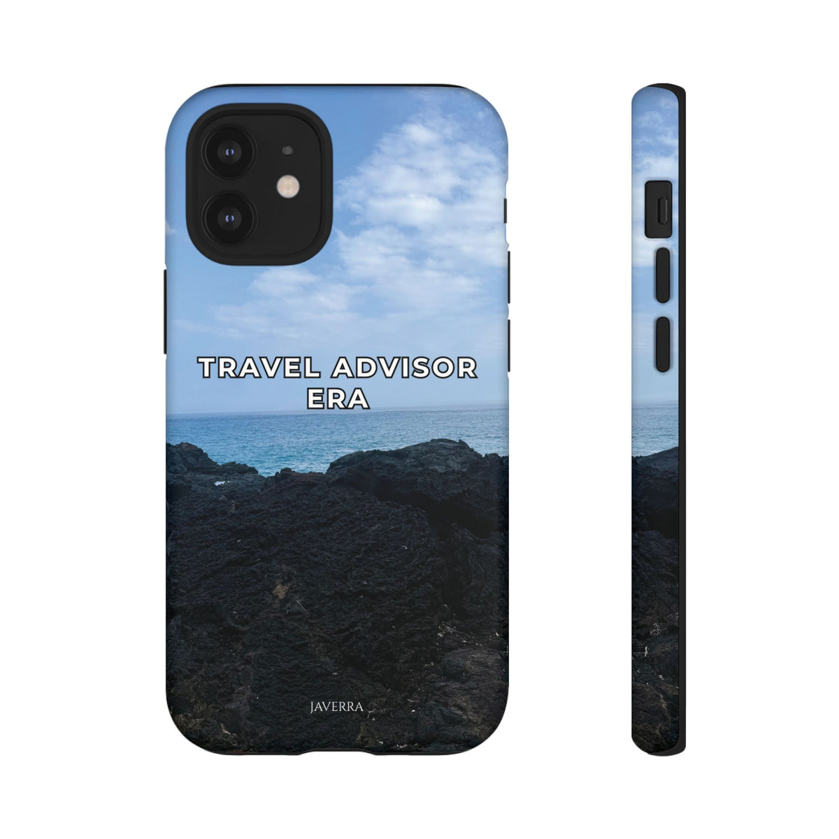 Travel Advisor Black  Lava Rock With Ocean View Tough Phone Case | Travel Agent Gift | Vacation Planner Phone Case | Travel Industry Accessory