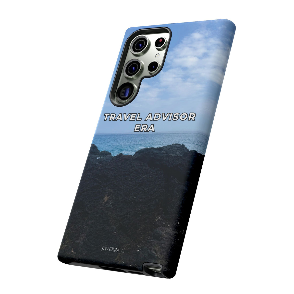 Travel Advisor Black  Lava Rock With Ocean View Tough Phone Case | Travel Agent Gift | Vacation Planner Phone Case | Travel Industry Accessory