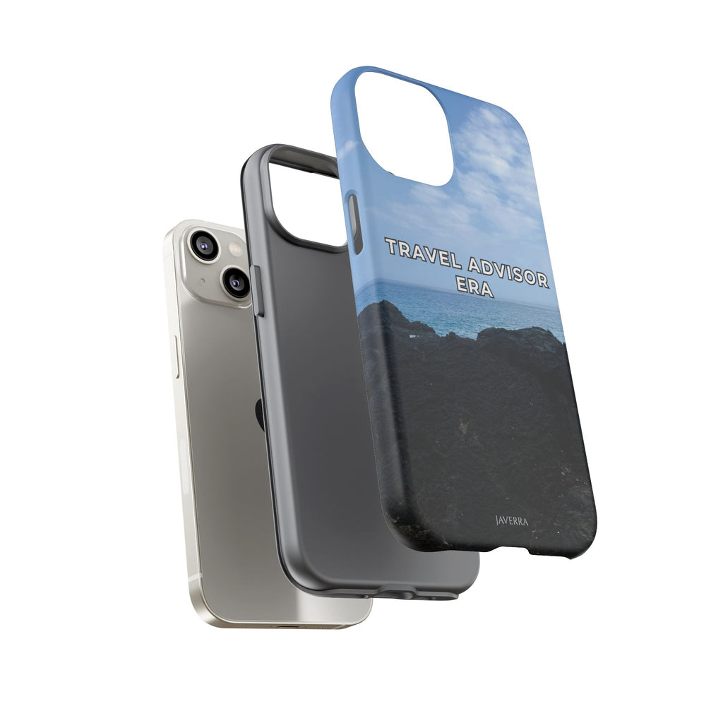 Travel Advisor Black  Lava Rock With Ocean View Tough Phone Case | Travel Agent Gift | Vacation Planner Phone Case | Travel Industry Accessory