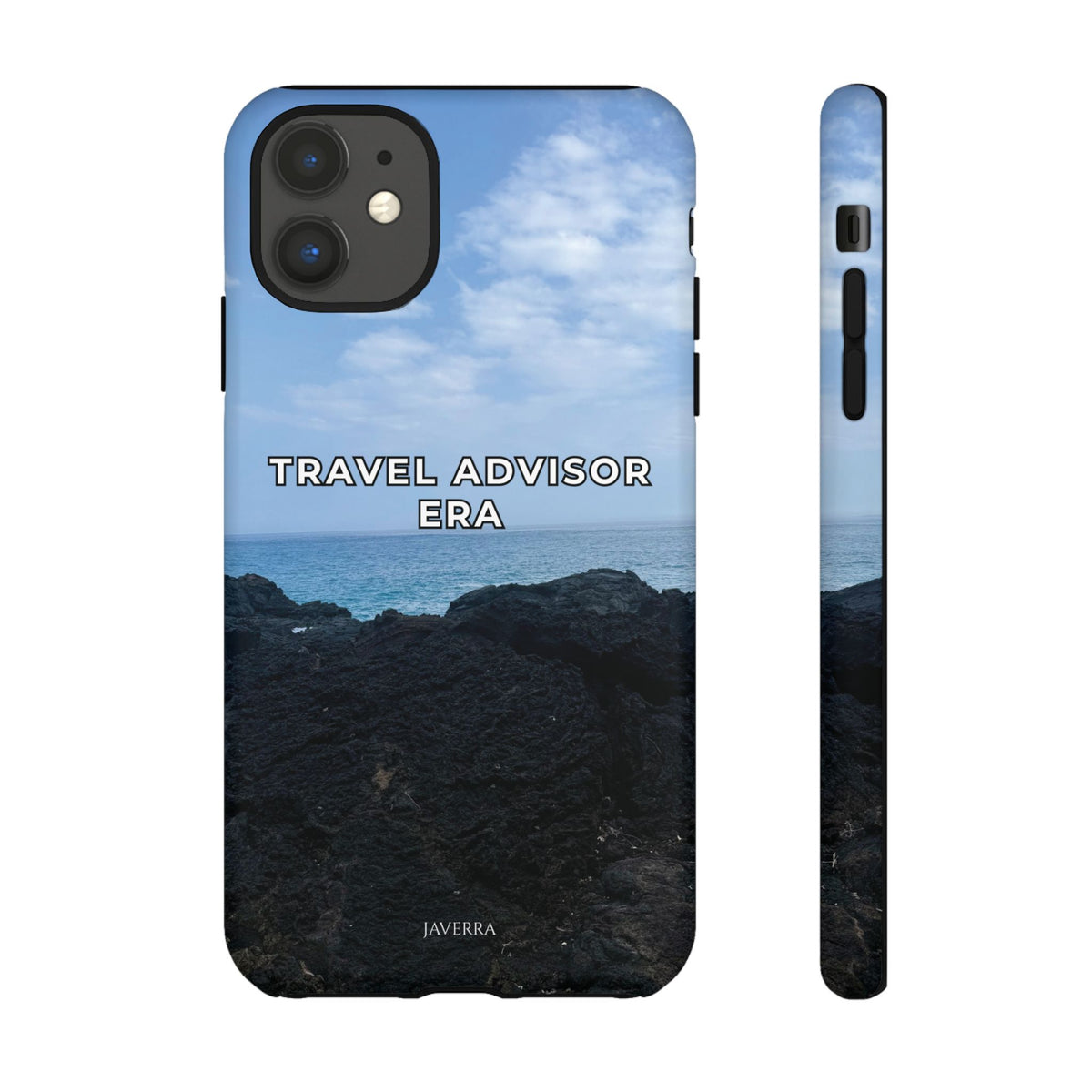 Travel Advisor Black  Lava Rock With Ocean View Tough Phone Case | Travel Agent Gift | Vacation Planner Phone Case | Travel Industry Accessory