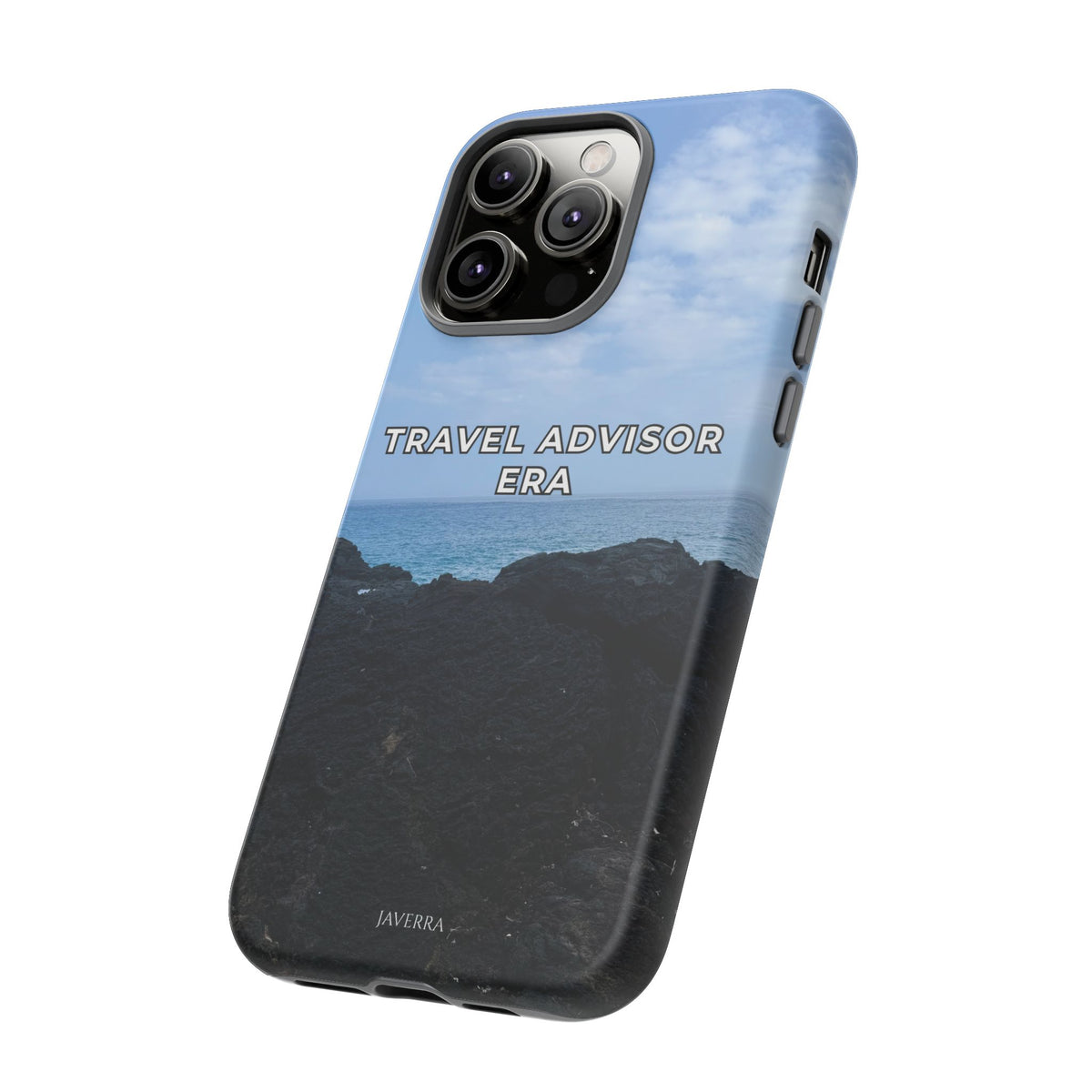 Travel Advisor Black  Lava Rock With Ocean View Tough Phone Case | Travel Agent Gift | Vacation Planner Phone Case | Travel Industry Accessory